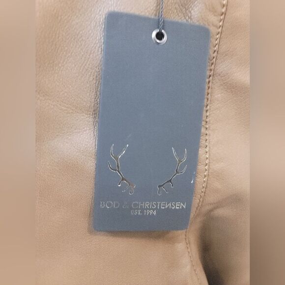 Women's Straight Leg Brown leather Pants - Picture 6 of 8